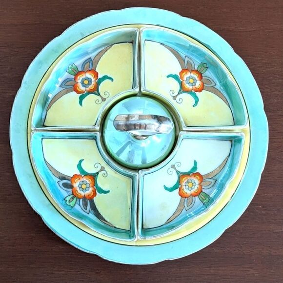 Noritake Other - Stunning Vintage Noritake Hand Painted Serving Tray with Removable Dishes